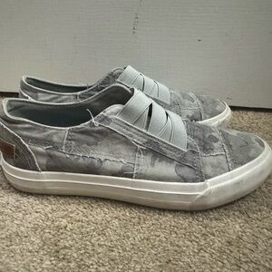 Gray Camo Slip-On Sneakers